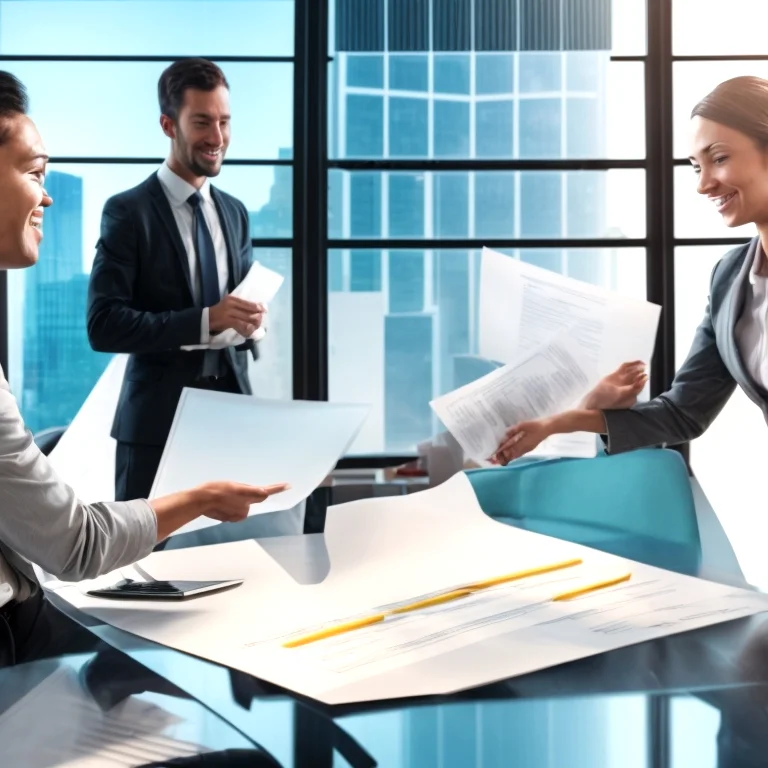 Ilustración de flujo digital de transacción inmobiliaria